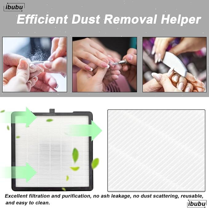 Nail Dust Collector Replacement Filters, 3 Pack Nail Tech Dust Collector Filter