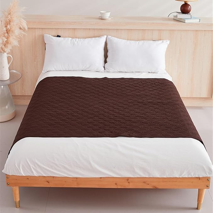 GIBZ Waterproof Dog Bed Blanket Cover Anti Slip Pet Furniture Protector Washable Large Washable Quilted Mat for Indoor, Coffee, 75x180cm