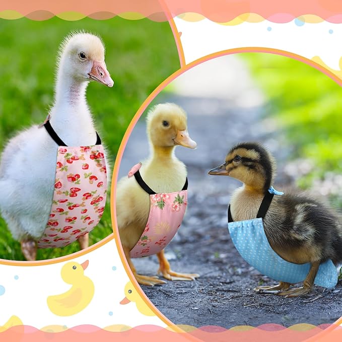 6 Pcs Chicken Diapers for Hens Rooster Ducks Reusable Washable Duck Diapers with Bow Tie for Ducklings Hens Goose Poultry Adjustable Clothes for Hen Rooster Chicken(Cute,L)