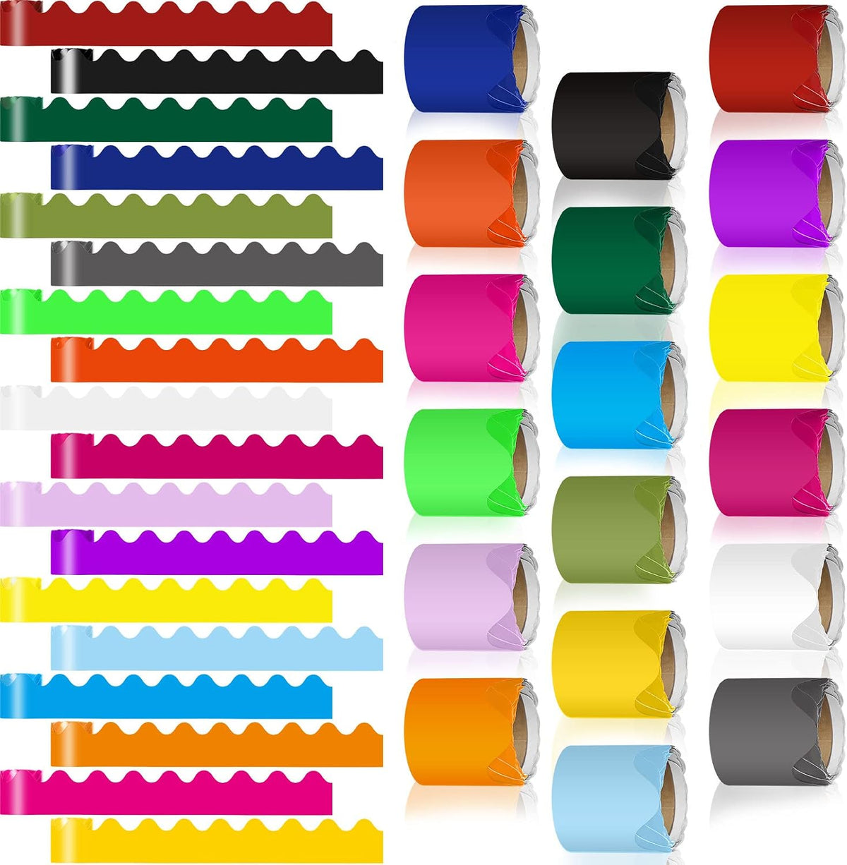 18 Rolls 300 Feet Bulletin Board Borders,Classic Style,Multicolored