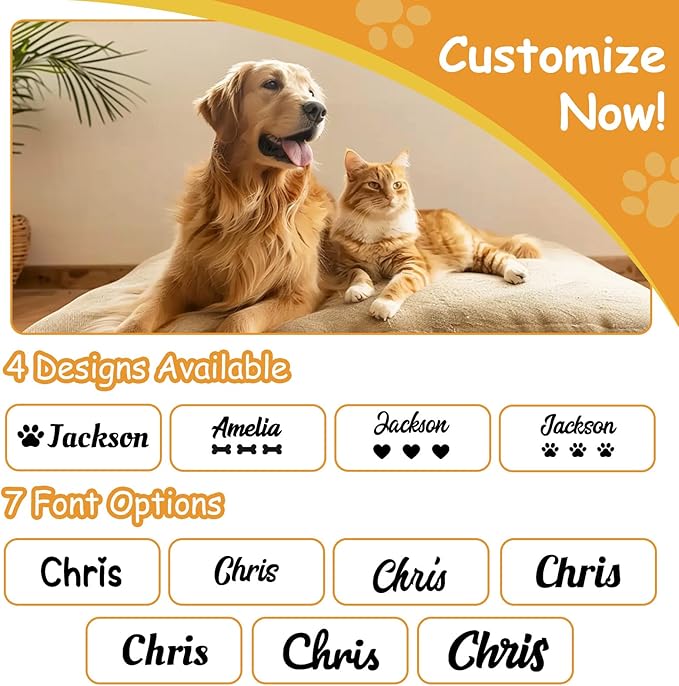 Personalized Dog Blanket with Pet Name, Custom Dog Blanket, Personalized Embroidered Flannel Puppy Blanket, Customized Cat Bed Blankets with Pattern, Pet Cat Dog Gifts for Christmas