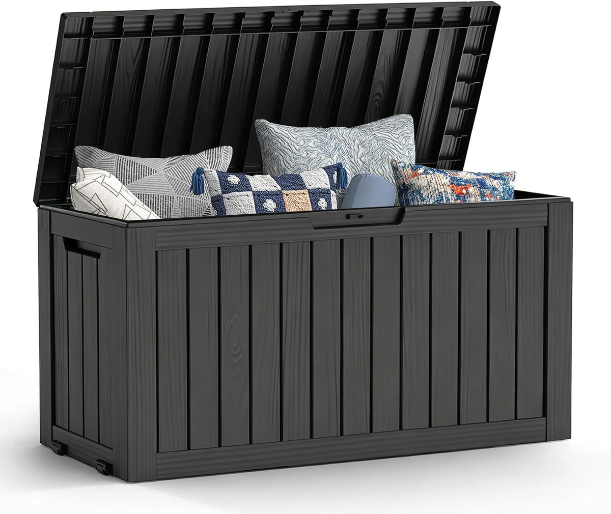 Mars Villa 75 Gallon Outdoor Storage Box, Patio Deck Box Waterproof, Black