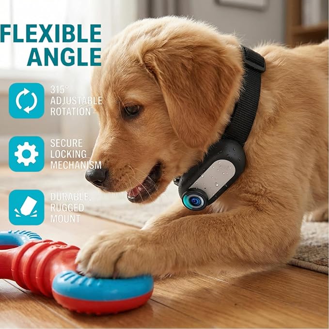 1080P Cat Camera Collar, Wireless Dog Collar Camera, Pet Collar Camera with Video Record, Cat Collar with Camera, Small Action Camera for Pet Supplies, for Cats/Dogs Tracking