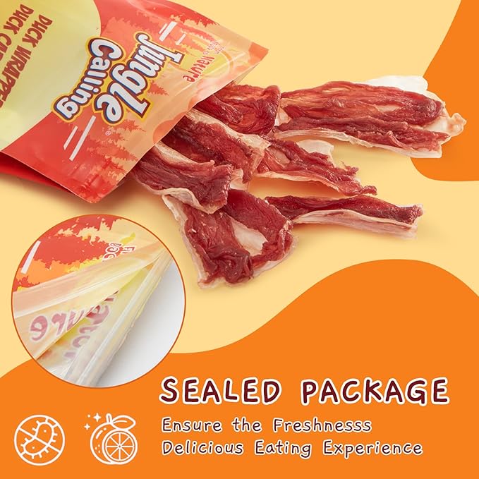 Jungle Calling 21 Count Duck Wrapped Bones Dog Treats, Made with Real Meat & Cartilage, Rawhide Free Dogs Snacks,Healthy, Easily Digestible, and High Protein Chews Bone Treat