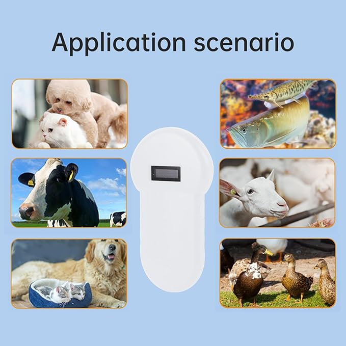 Pet Microchip Reader, Handheld Scanner for ISO11784/85 FDX B Animal Chips, Ideal for Dogs, Cats, Pigs, Livestock & Poultry Management