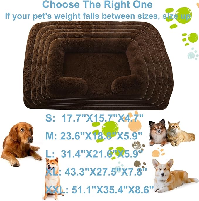 Dog Beds Large Sized dog Orthopedic, Sofa Dog Bed with Waterproof Lining and Nonskid Bottom, Rectangle Washable Dog Bed for Medium Small Dogs and Cats Comfortable ( Color : Brown1 , Size : 43 x 27" )