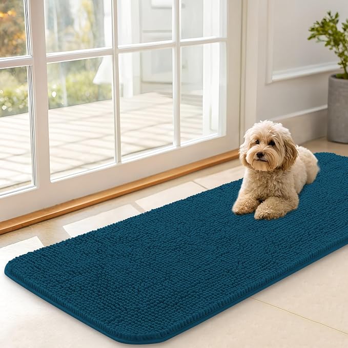 OLANLY Dog Door Mat for Muddy Paws 47x17, Absorbs Moisture and Dirt, Absorbent