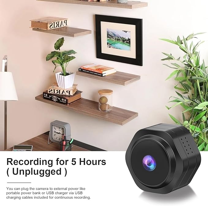 MiNi WiFi Spy Hidden Camera,Nanny Camera, 4K Ultra HD Wireless Security Cameras for Baby,Dog,Cat,Pets, AI Motion Detection Alerts, Auto Night Vision, Real Time Record Surveillance Cam for Home