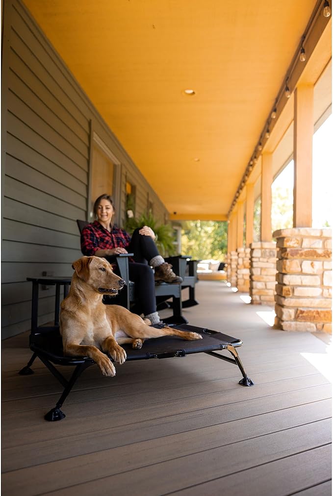 Momarsh Home Cot Breeze Elevated Pet Bed | Non Slip Feet with Breathable Mesh | Portable Dog Cot | Hot Spot Reducing | All in One Large Dog Bed for Indoor and Outdoor Use