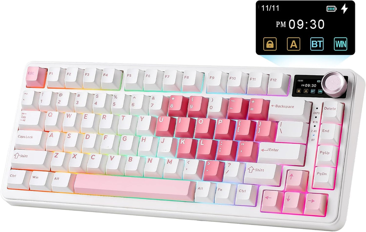 YUNZII B75 PRO MAX 75% Mechanical Keyboard (White Heart,Candy Switch)