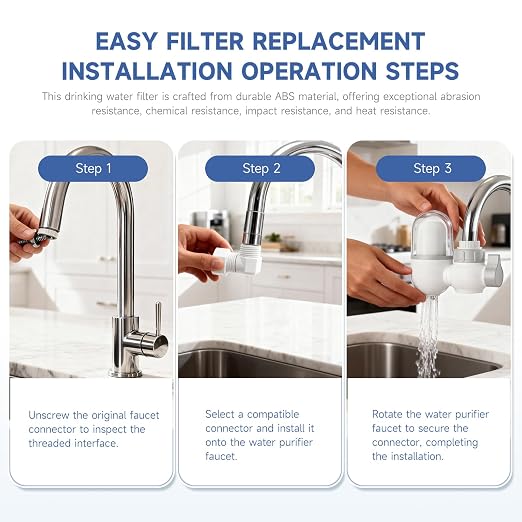 Sinks-Mounted faucetfilterefficientwaterpurificationsystemeffectivelyremovesunpl