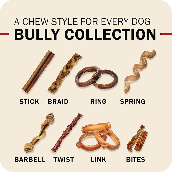 Redbarn Pet Products Naturals 200005 Odor Free Bully Springs Pet Chew Treat 25 Case, One Size