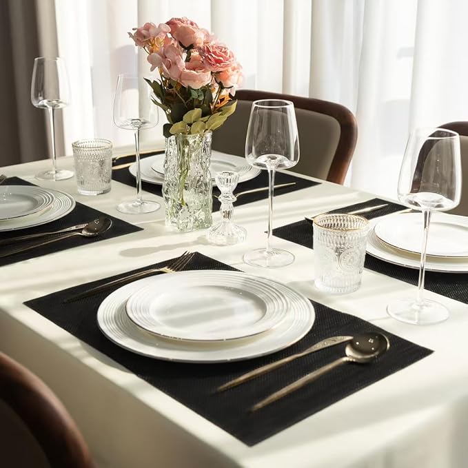 Placemats Set of 4 Vinyl/Plastic Woven Place Mats