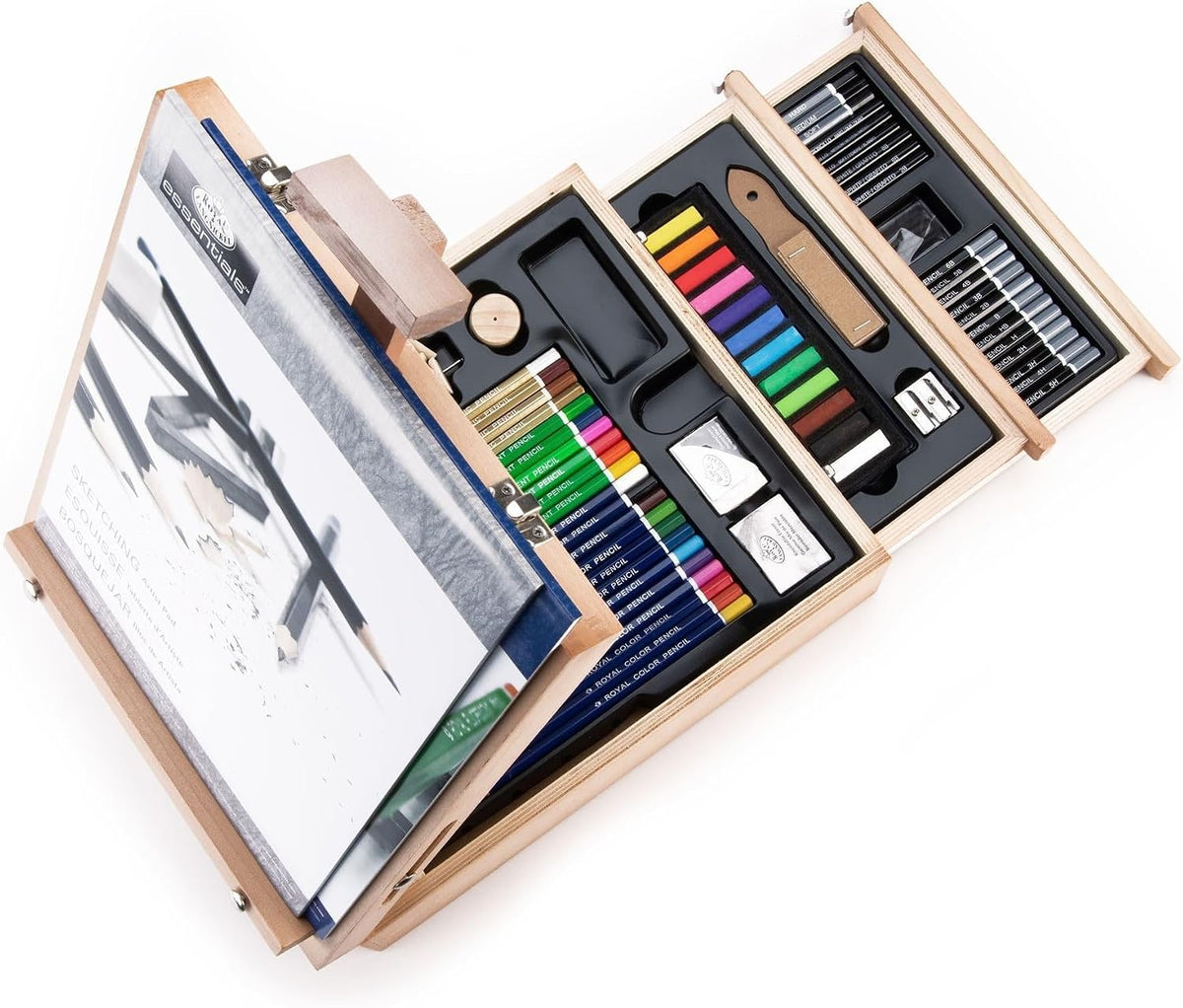 Royal & Langnickel 124-Piece Sketching and Drawing Easel Artist Set