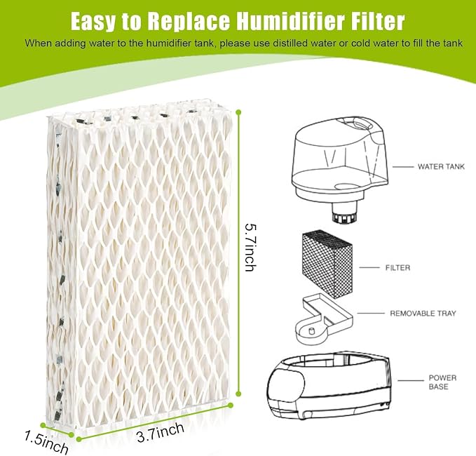 4 Pack WF813 Humidifier Filters Wick Replacement Compatible