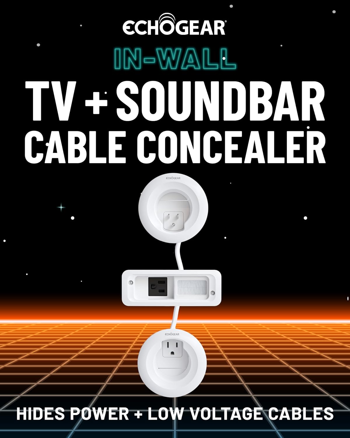 ECHOGEAR in Wall Cable Management Kit for TV & Soundbar, DIY Cord Hider