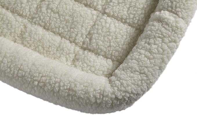 MidWest Homes for Pets QuietTime Dog Bed – White Fleece Bolster, Ultra-Soft and Machine Washable, Fits 36-Inch Crates and Carriers, for Medium to Large Breed Dogs