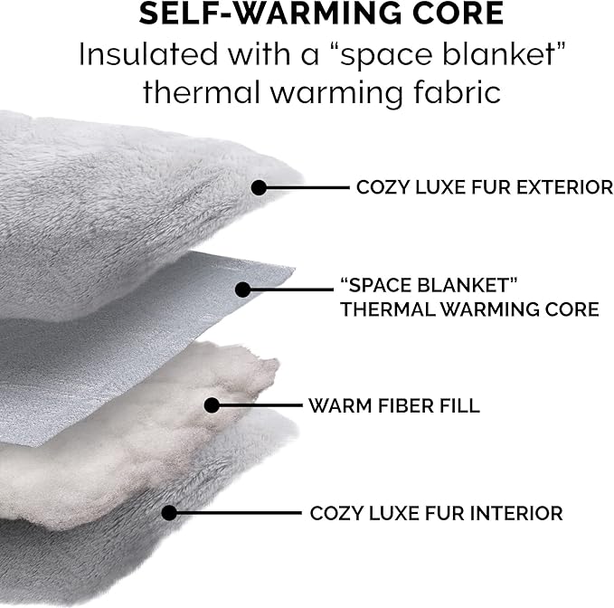 Furhaven 23" Round Self-Warming Pet Bed for Indoor Cats & Medium/Small Dogs, 100% Washable, For Pets Up to 45 lbs - Hi Lo Plush Luxe Faux Fur Cuddler - Gray, Medium