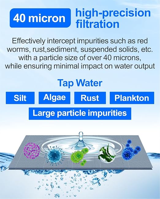 Spin Down Sediment Filters, 40-50 Micron Reusable Water Prefilter System