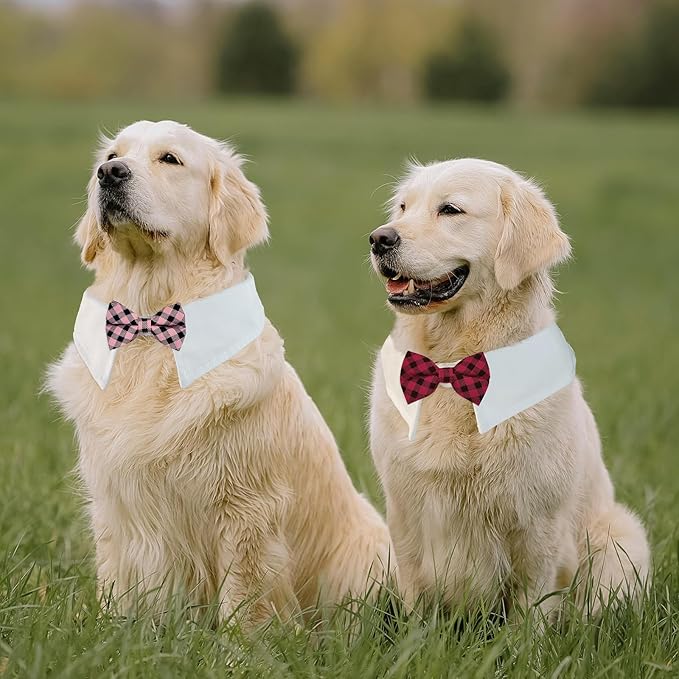 Bow Ties for Dogs, KOOLMOX 8PCS Adjustable Tuxedo Dog Collar Sewed with Dog Bow Ties for Small Dogs Cats Puppy Bow Tie Wedding Valentine's Graduation Tux Outfit Halloween Costumes