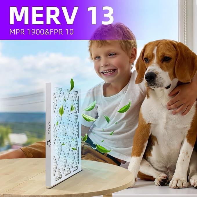 20x23x1 MERV 13 Pleated Air Filter MPR 1900 & FPR 10, Furnace Air Filters
