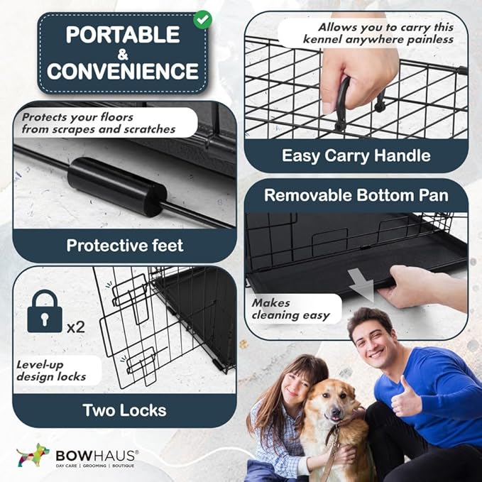 30-Inch Single Door Dog Crate Kit Includes Crate Cover and Soft Dog Bed, Indoor Dog Cage with Leak-Proof Pan, Foldable Wire Metal Dog Kennel for Small, Medium Dog