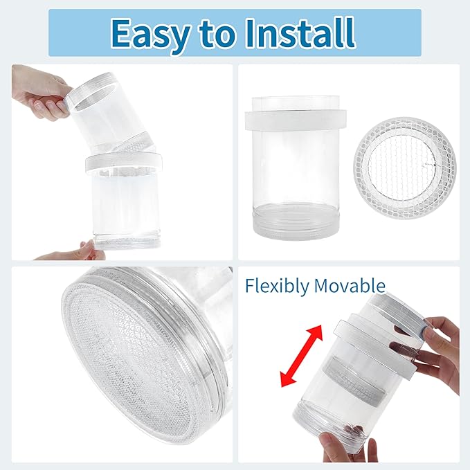 Suspensions Breeder Box, Floating Mesh Isolation Fish Tank Separator Set, Ideal for Aquatic Pets, Large, White, 1 Set