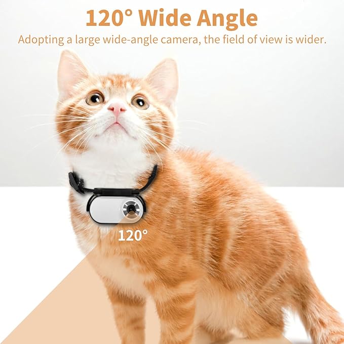 Collar Camera, HD 1080P, 120 Wide Angle Lens, Mini Action Camera for Indoor/Outdoor Use, OTG Support (White)