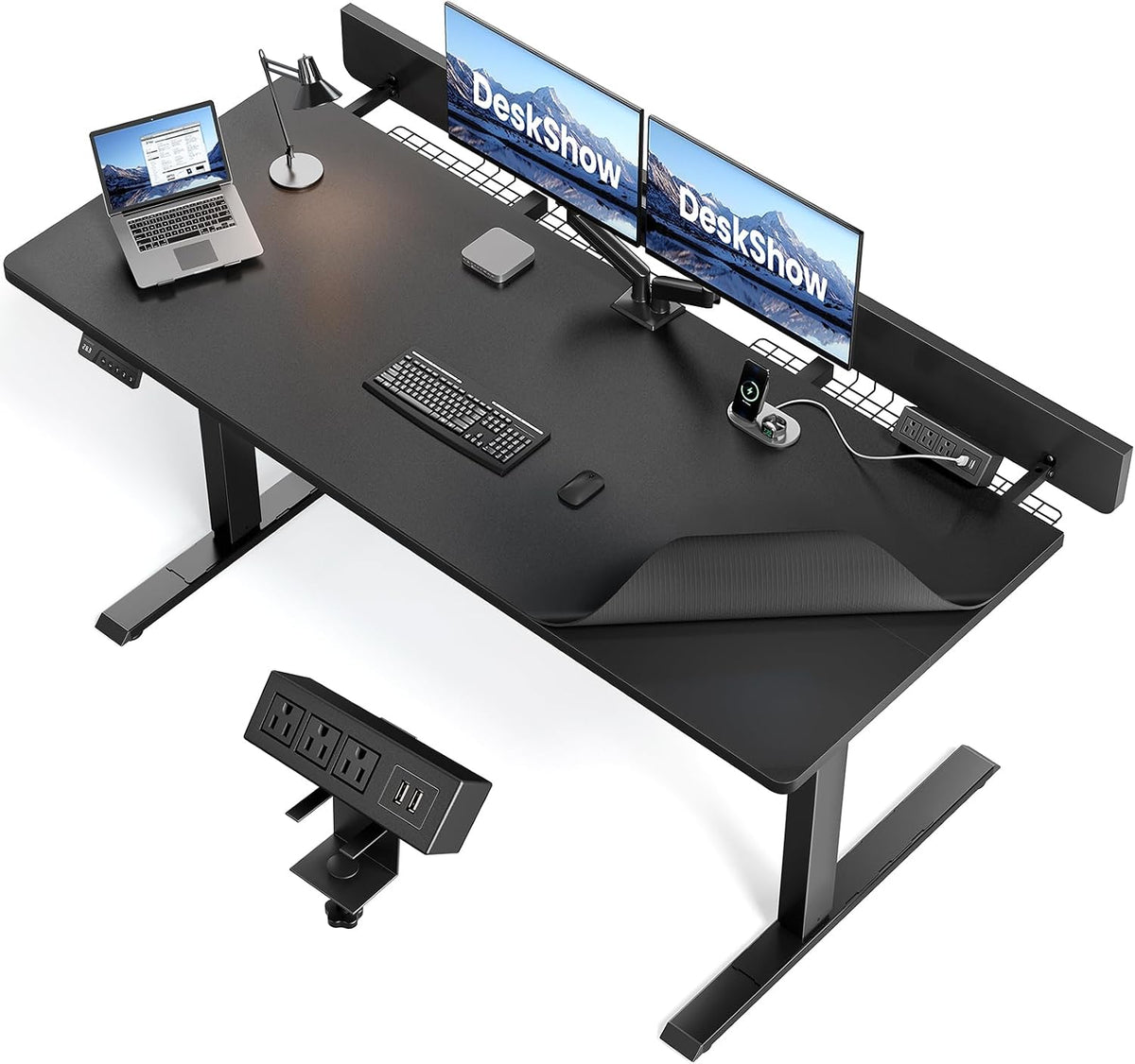 60 x 30 Inch Electric Standing Desk with Flip-Top Cable Management