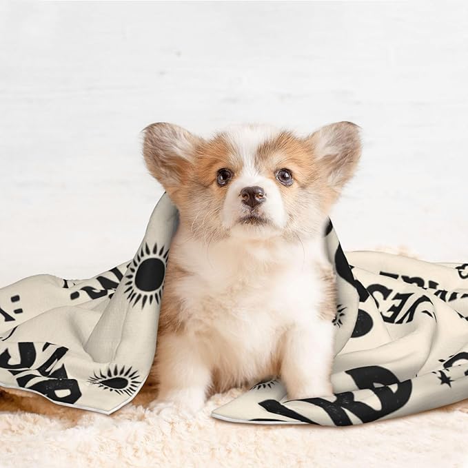 Pet Blanket for Travel and Home, Spirit Board with A Voodoo Doll Occultism Set, Reversible Plush Dot Design with Soft Grip Texture on One Side Perfect for Car Seats Moving Vehicles
