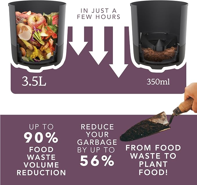 Food Cycler Eco 3 Compact Kitchen Food Recycler | Indoor Composter Bin