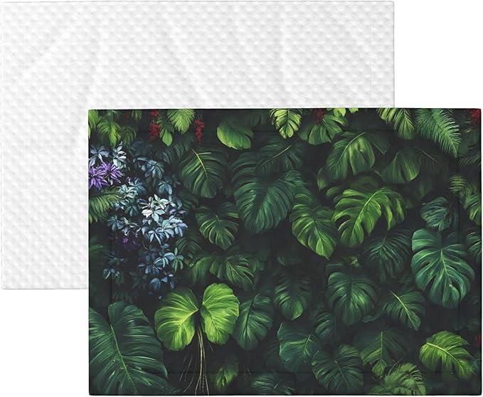 Waterproof Dog Blanket Soft Pet Blanket for Puppy Cat, Fleece Cat Throw Blankets for Furniture Bed Couch Sofa Reversible - Lush Foliage Green Plant