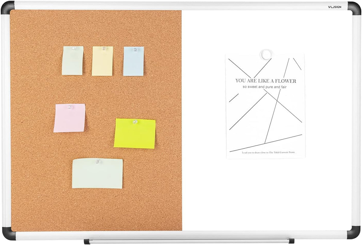 VUSIGN White Board and Cork Board Combination, 24" x 36"