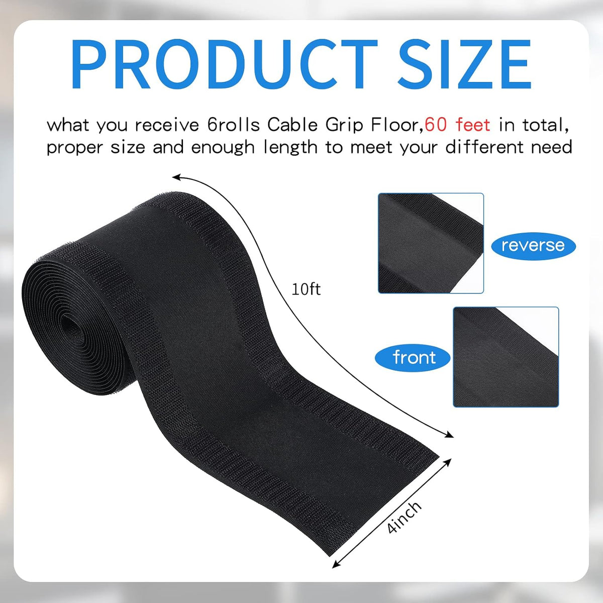 WILLBOND Carpet Cord Cover Cable Protector,59.06 Ft,Black