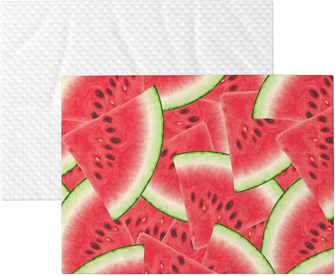 Double Sided Plush Pet Blanket with Cozy Dot Texture and Smooth Reverse, Watermelon Fruit Summer Art, Reversible Throw for Dogs Cats on Couches Beds Crates