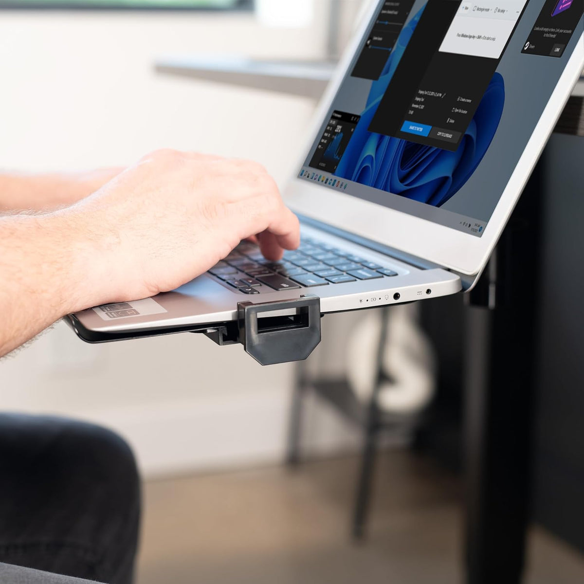 VIVO Black Clamp-on 12 x 9 in Rotating Laptop Tray, MOUNT-LAP1CB