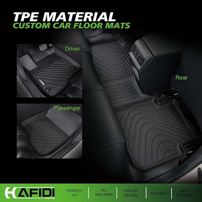 HAFIDI® Floor Mats & Cargo Liner Set Fit for 2025-2026 Mazda CX-50 Hybrid All Weather Protection TPE Anti-Slip Automotive Full Set Floor Liners Custom Mazda CX50 Hybrid Accessories - Black