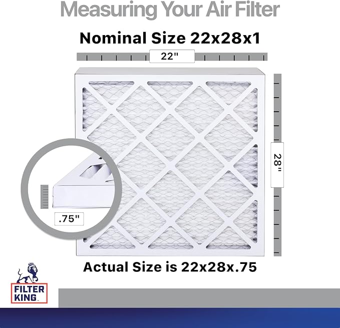 Filter King 22x28x1 Air Filter | 4-PACK | Carbon MERV 8 HVAC Pleated A/C