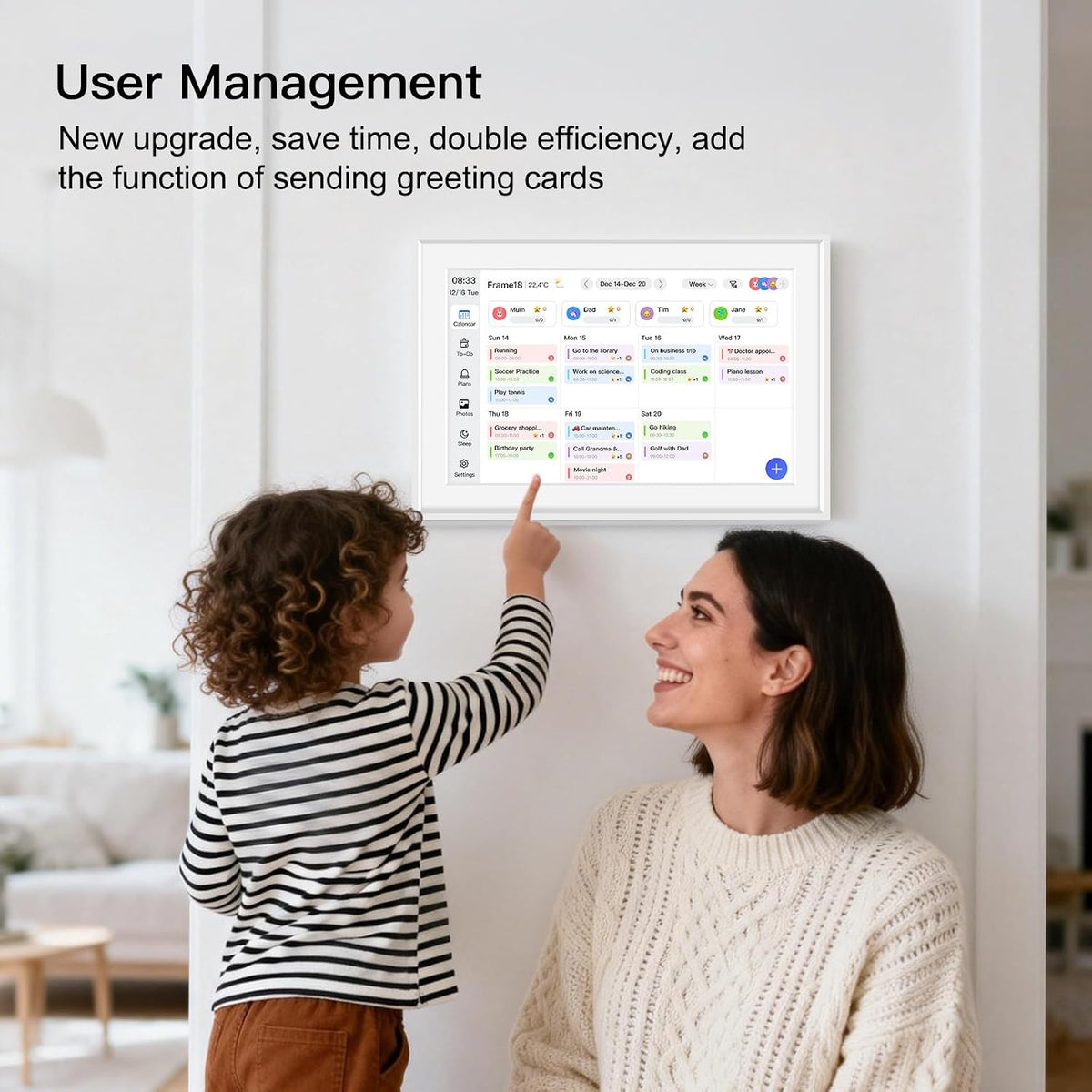 Fotocube 10.1" Digital Calendar Wall Planner Chore Charts and To Do List