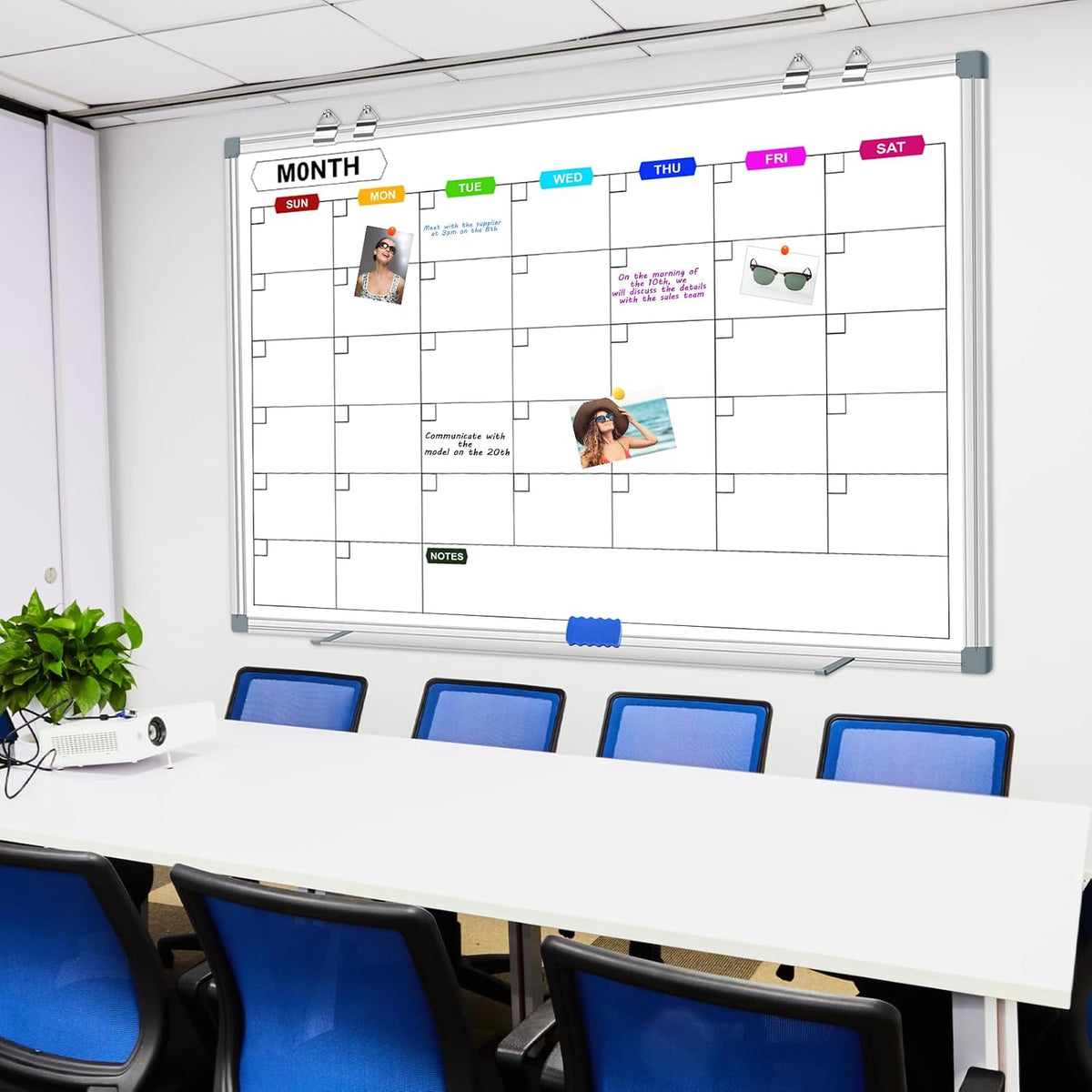 Big Magnetic Calendar Whiteboard for Wall, 60 X 40 Inch