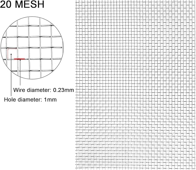 Stainless Steel Woven Wire Mesh, Metal Woven Mesh, 20 Mesh Stainless Steel Air