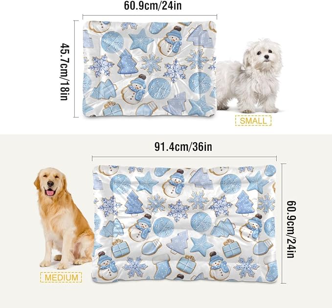 Pet Bed Christmas Gingerbread Cookies Dog Bed Mat Absorbing Non Slip Pad Pet Sleeping Mat for Small, Medium, and Large Dogs Puppy Cat 36 in x 24 in