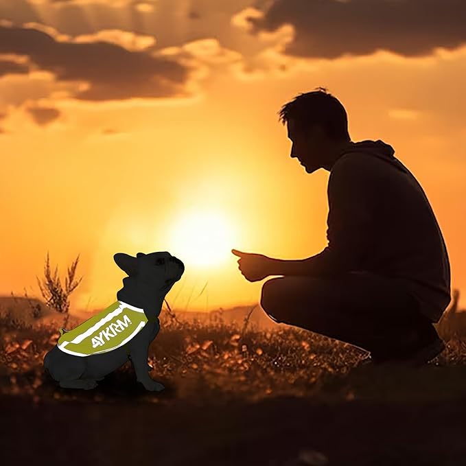 Customize Yellow Reflective Dog Vest for XSmall,High Visibility Dog Safety Vest Harness with Removable Bell Keep Safe from Hunting, Training & Cars Accidents