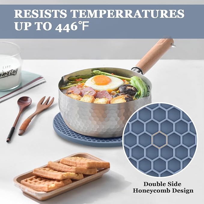 Silicone Trivets for Hot Dishes, Heat Resistant Non-Slip Silicone Trivet Mats