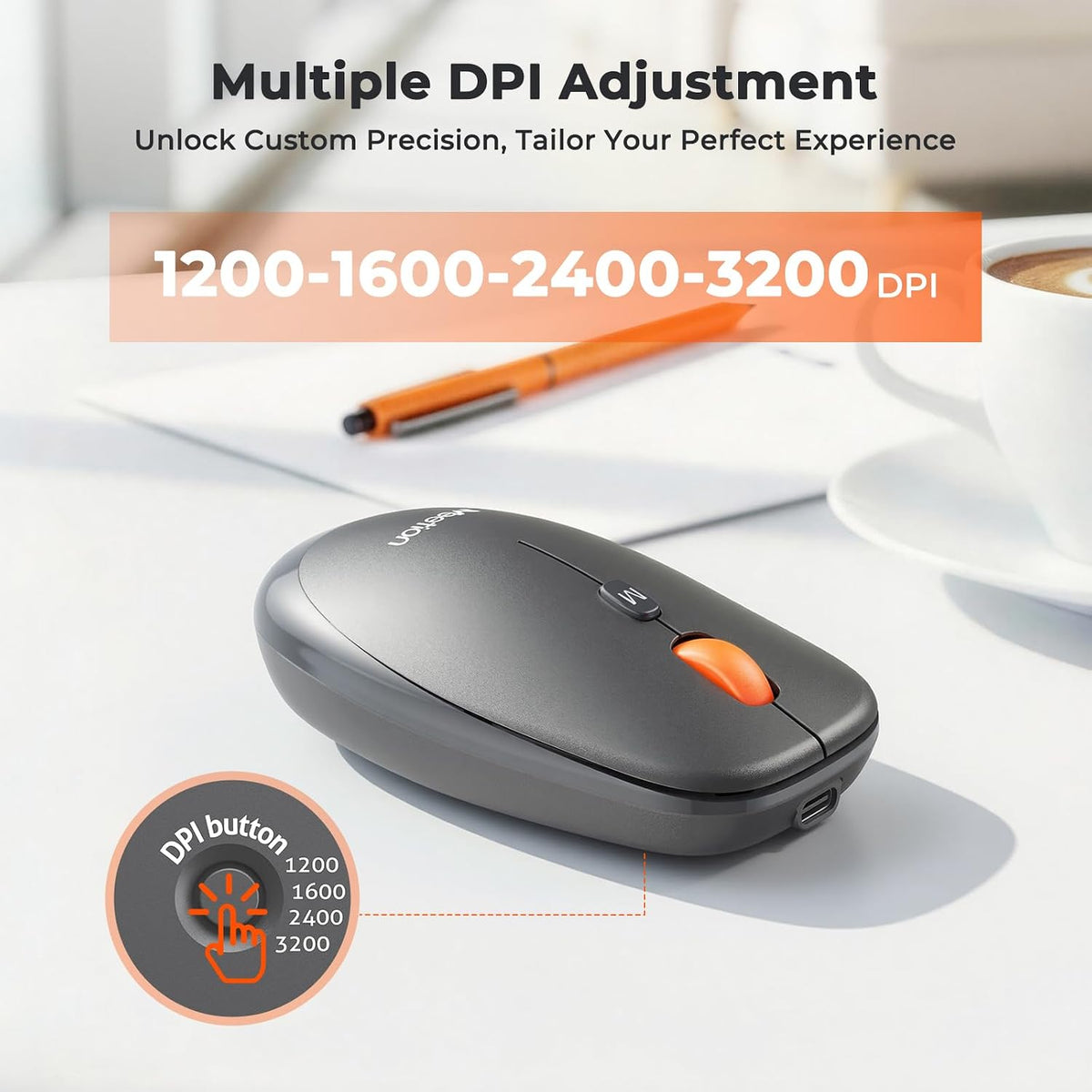 MEETION Foldable Keyboard and Mouse, Portable Bluetooth Combo