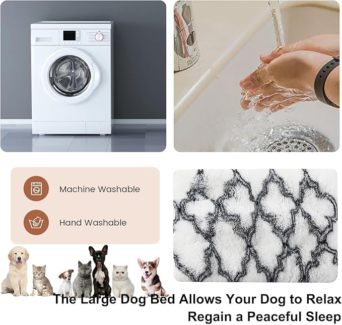 Dog Crate Mat, Dog Bed for Large Dogs, Comfy Fluffy Kennel Pad Anti-Slip for Dog beds & Furniture, Quilted Dog Bed for Pets for Medium/Small Dogs Cats (Color : A 2, Size : 30x21)