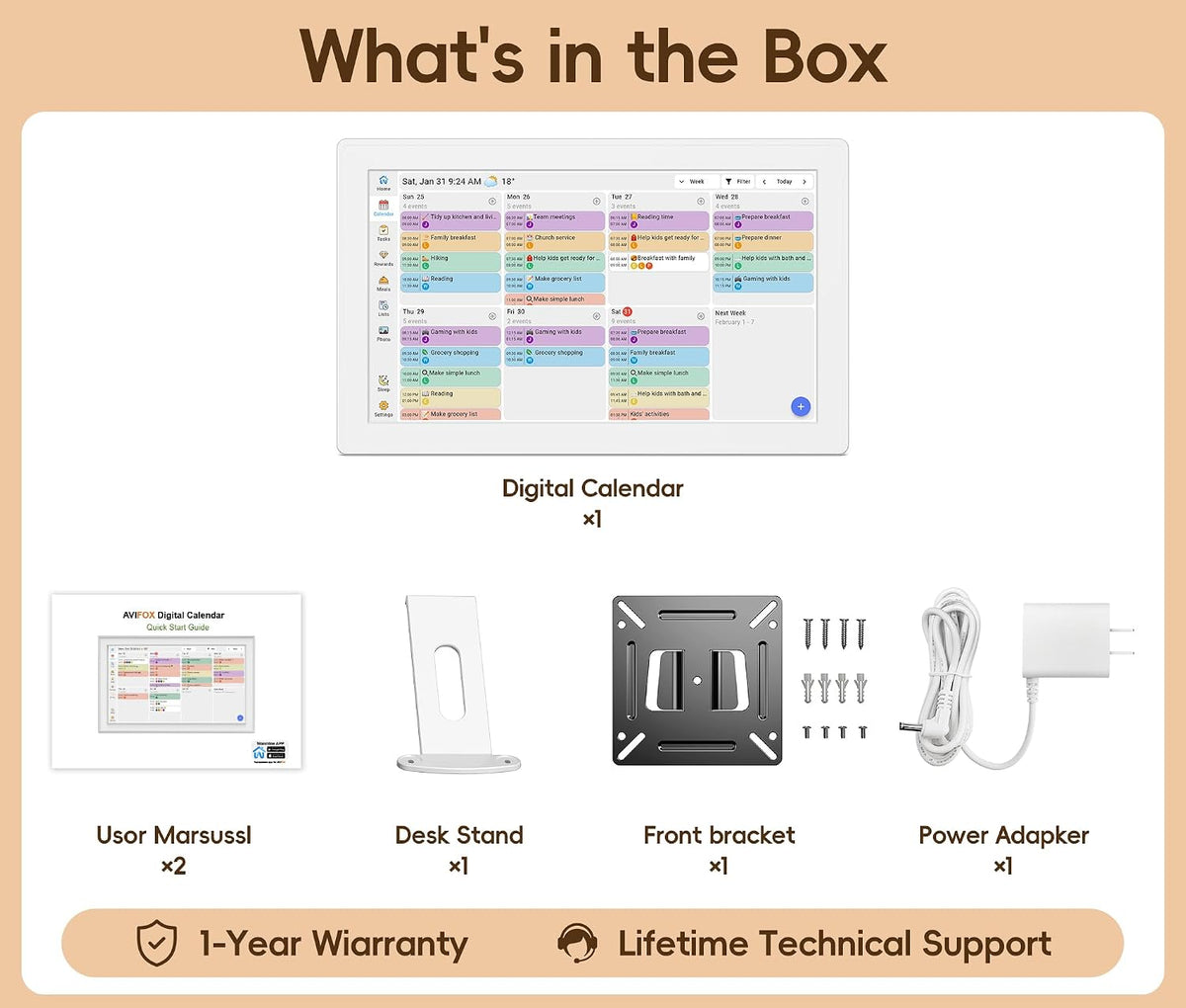 Digital Calendar, 15.6-inch Smart Digital Wall Planner & Chore Chart | No Subscription Touchscreen Family Organizer for Schedules, Meal Planning, Photo Display, Desk & Wall Mount | Gift for Women, Men & Families