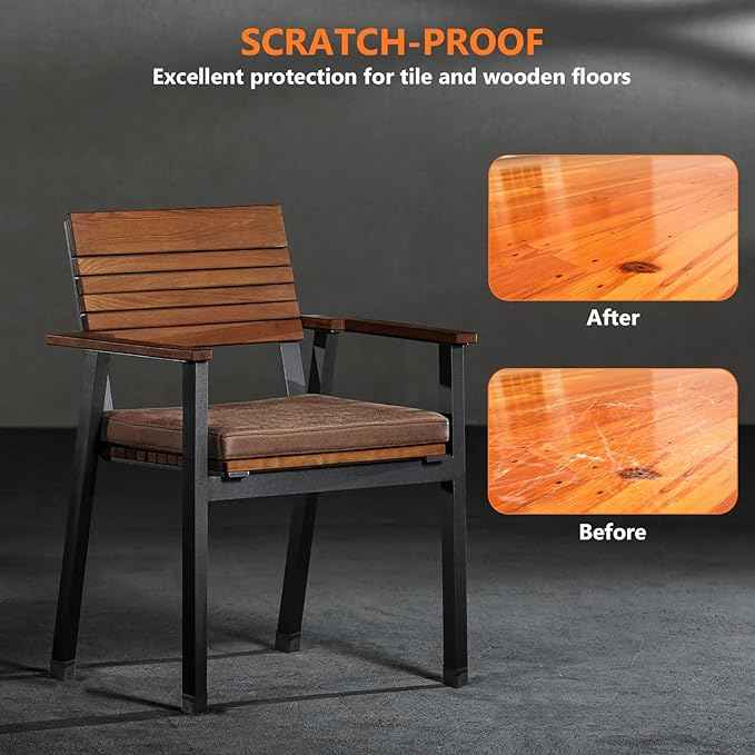 BAIPOK 36Pcs Square Chair Leg Floor Protectors, Chair Leg Protectors