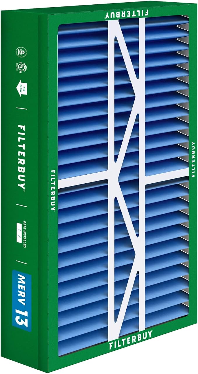 Filterbuy 17.5x27x5 Air Filter MERV 13 Optimal Smoke & Allergy Defense