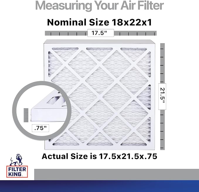 Filter King 18x22x1 Air Filter | 4-PACK | Carbon MERV 8 HVAC Pleated A/C